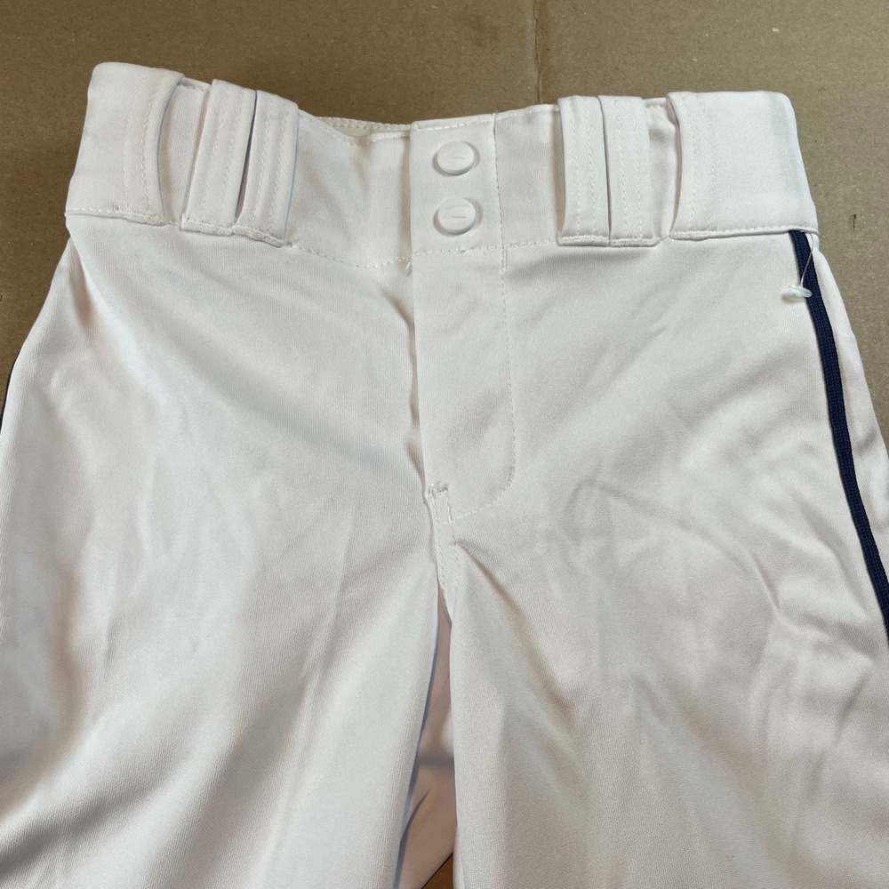 Champro Youth Small White Baseball Pants Navy Blue Piping Adjustable Hem NWT - Picture 4 of 11